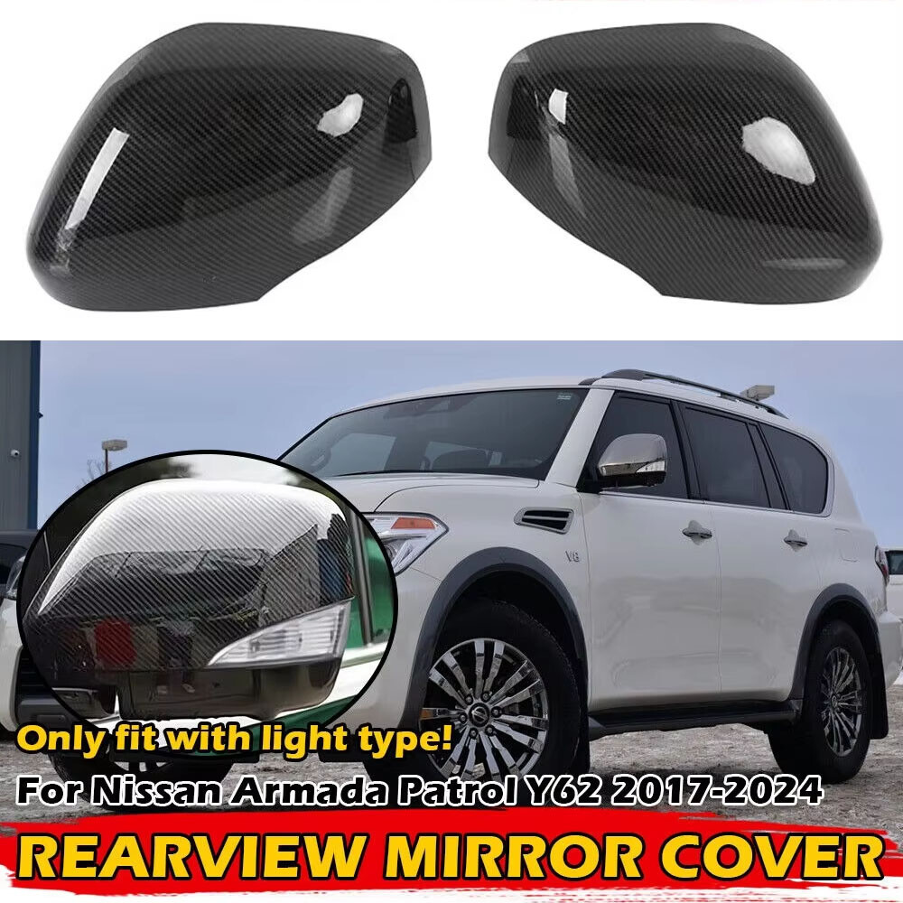 For Nissan Armada Patrol Y62 2017-2020 Rearview Side Mirror Cover Wing Cap Trim