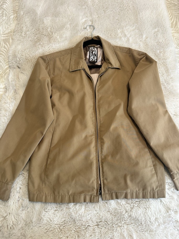 Vintage Volcom Tan Zip Up Jacket Small Classic Collar Lightweight Lined