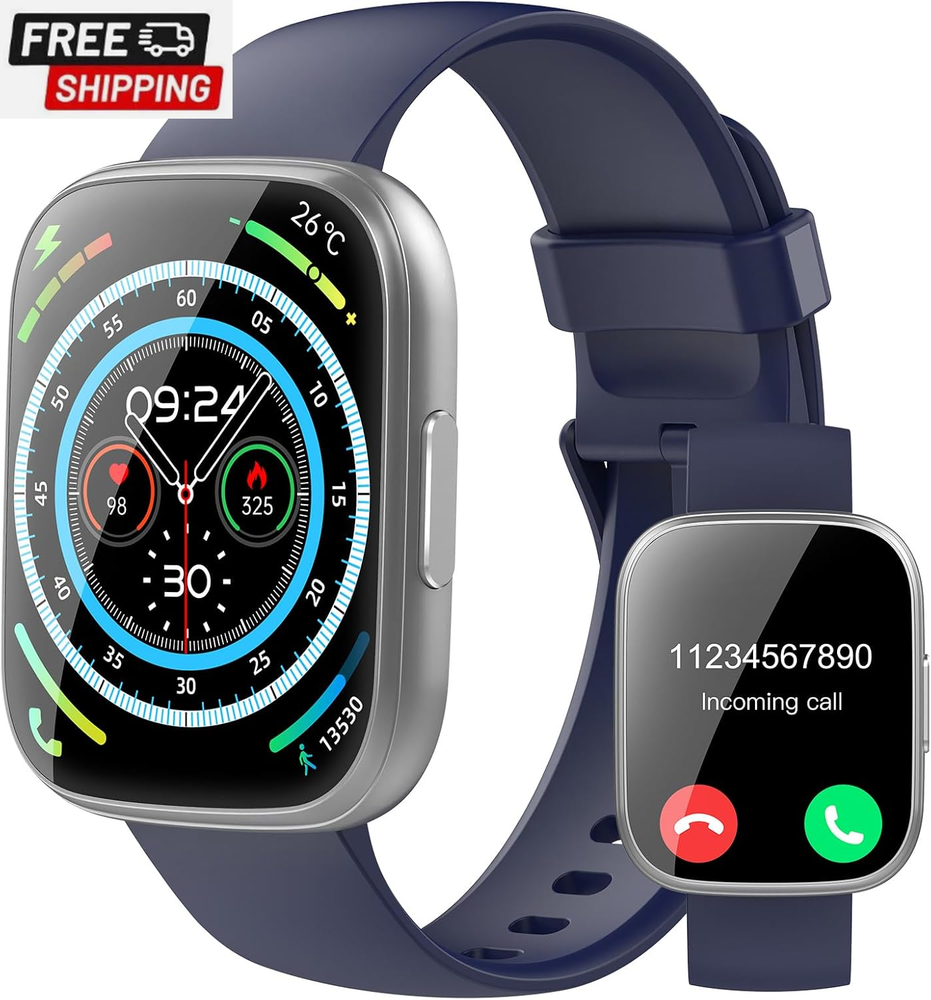 Smart Watch for Men and Women with 1.95 HD Touch Screen Fitness Tracker Call Answering