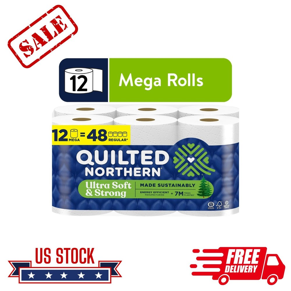 Quilted Northern Ultra Soft Strong 2-Ply Toilet Paper 12 Mega Rolls