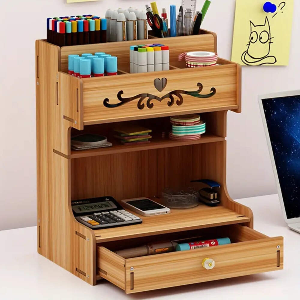 NNETM Stay clutter-free with the help of our adaptable Wooden Drawer Organizer