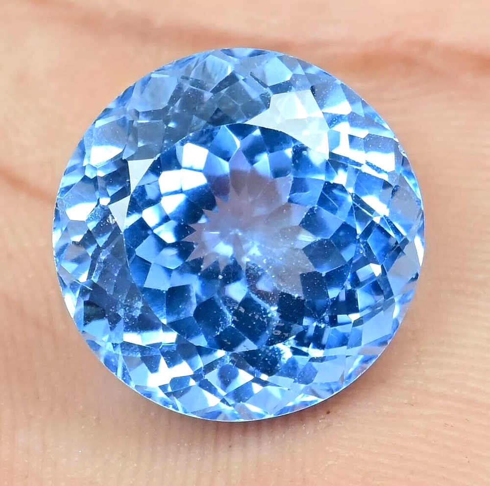 Natural Santa Maria Aquamarine 19.80 Ct Round Certified Flawless Loose Gemstone