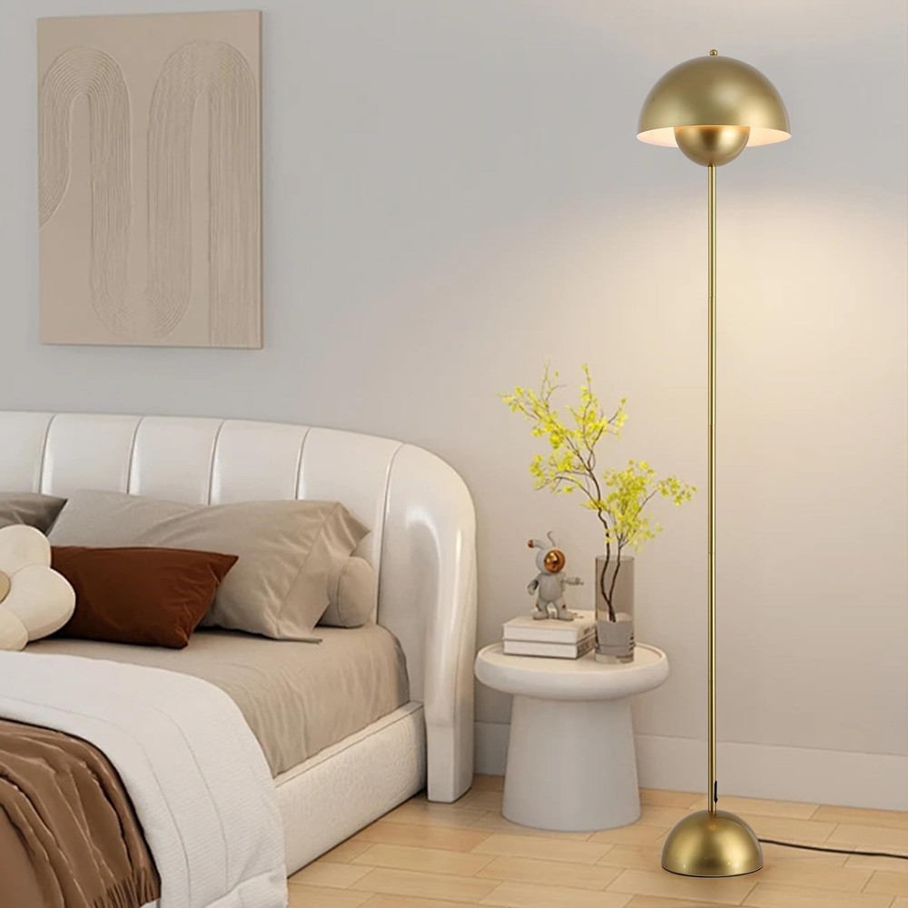 Vintage Gold Industrial LED Floor Lamp for Living Room Spotlight