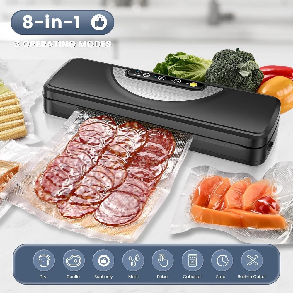 Vacuum Sealer Machine with Built-in Cutter and 15 BPA-Free Bags