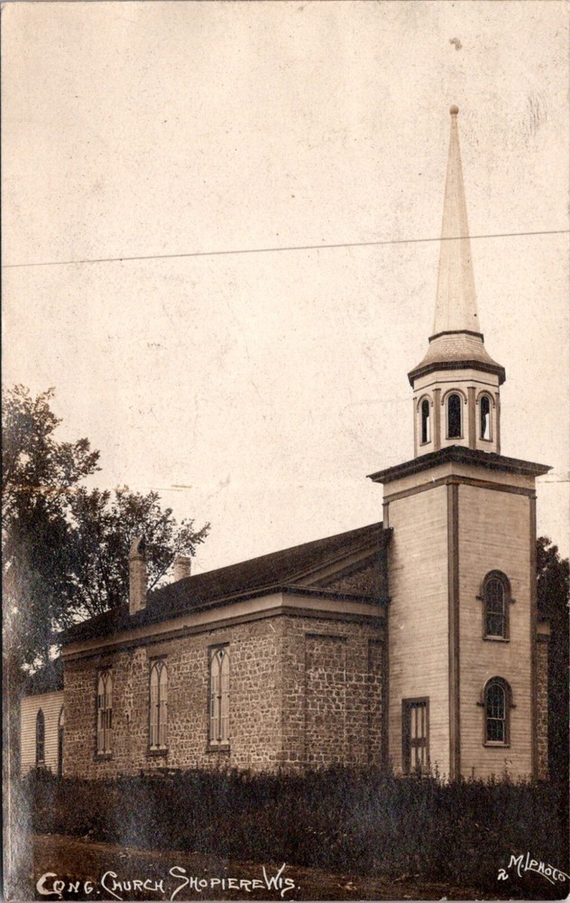 Shopiere Wisconsin Historic Congregational Church Religion Parish 1910     23365