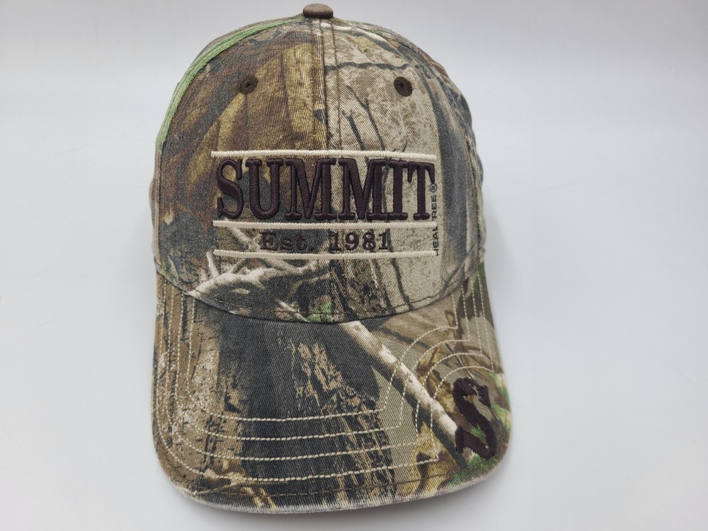 Summit Gear Camo The Game Split Bar Strapback Adjustable Hat Cap Men Women Brown