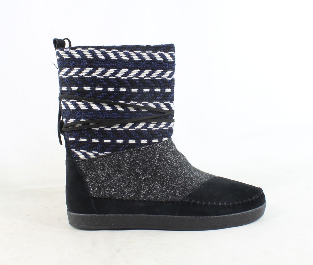 TOMS Womens Nepal Black Fashion Boots Size 8.5 (1638485)