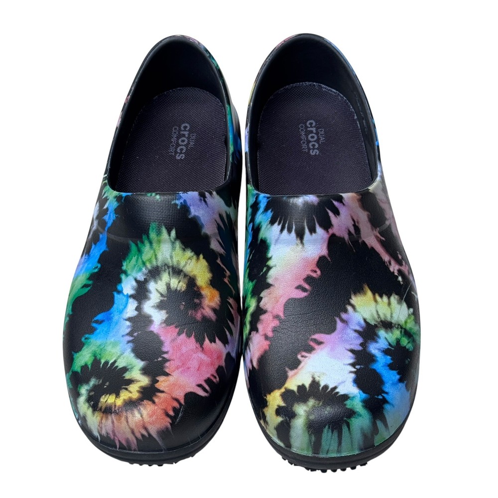 Crocs Neria Pro II Tie Dye Nurse Clogs Dual Comfort Slip Free Shoes Womens 8