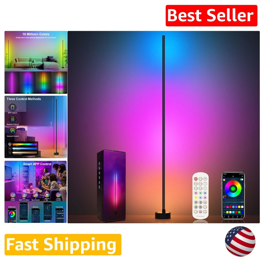 RGB Corner Lamp with 16M Colors App Remote Control Music Sync