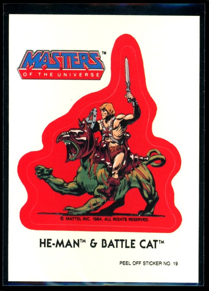 Master of the Universe He-Man & Battle Cat 1984 Blue Puzzle Sticker #19 NM C1  
