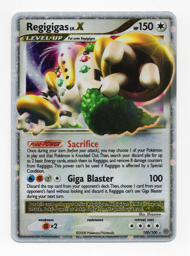 Pokémon TCG Regigigas LV.X Holo Rare Card Stormfront 100/100 NM