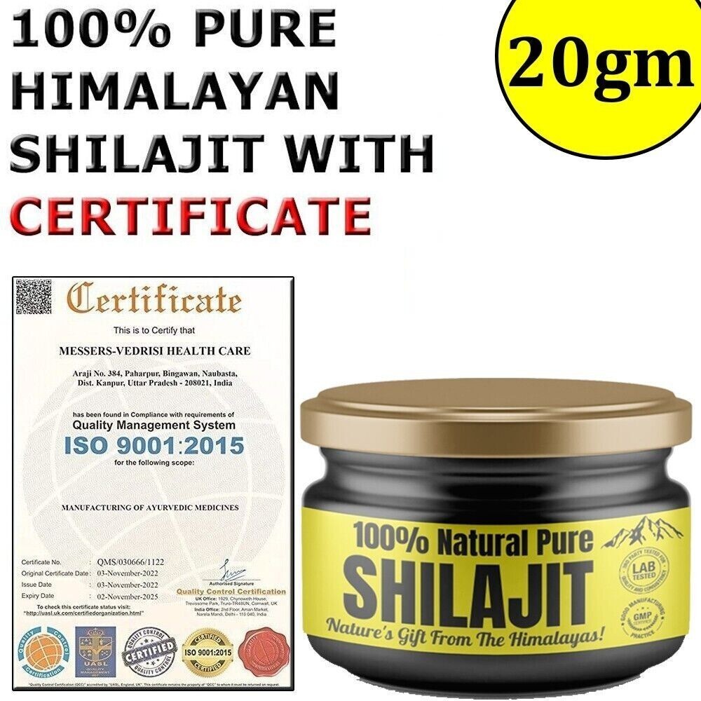 100% Organic Pure Himalayan Shilajit Resin Natural Shilajeet - 20g