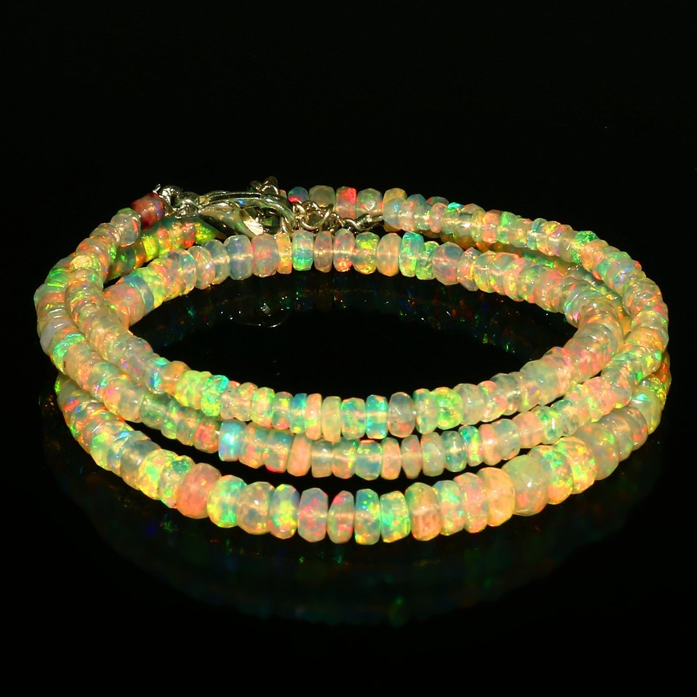 Natural Opal Smooth Balls Galaxy Opal Rainbow Opal Wedding Bracelet Jewelry @95