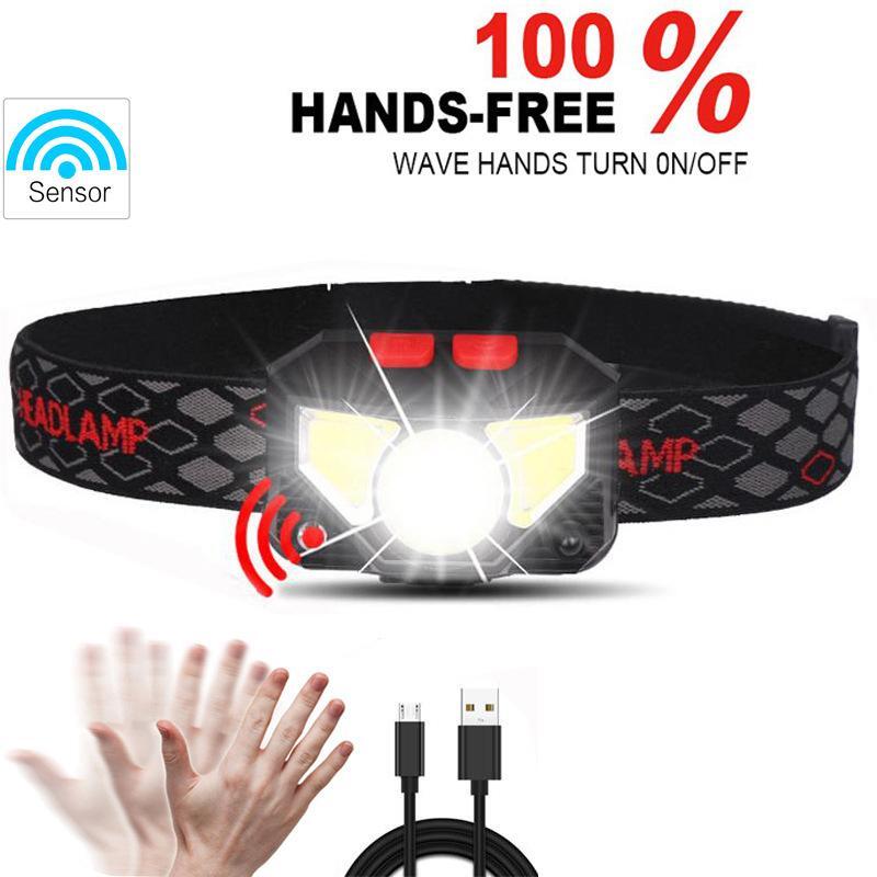 USB Rechargeable Headlight Battery LED Multicolor Plastic Portable Waterproof