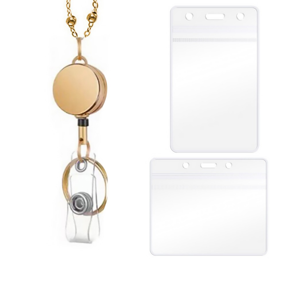 Retractable Badge Reel Clip ID Card Key Ring Carabiner Neck Strap Lanyard N