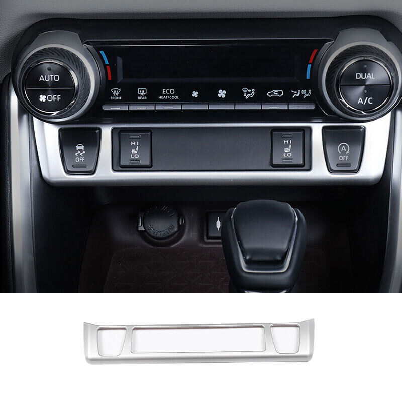 Matte Silver Center Console Heated Seat Button Frame Fits For Toyota RAV4 19-24