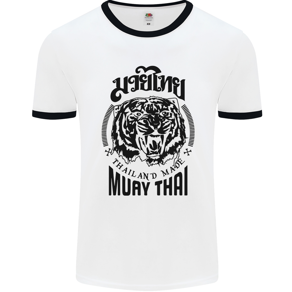Muay Thai Fighter Warrior MMA Martial Arts Mens Ringer T-Shirt