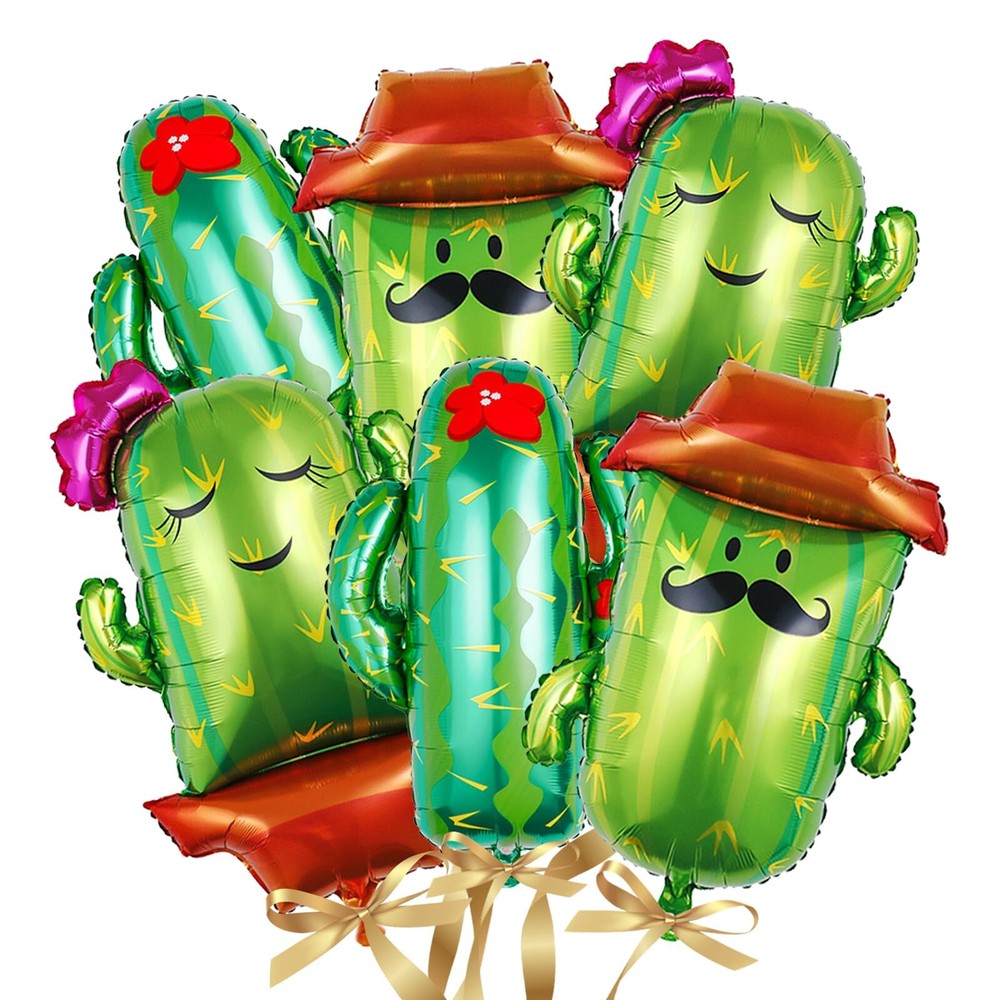 Cactus Balloons Giant Cactus Foil Balloons Kit Fiesta Balloons Decoration Mex...