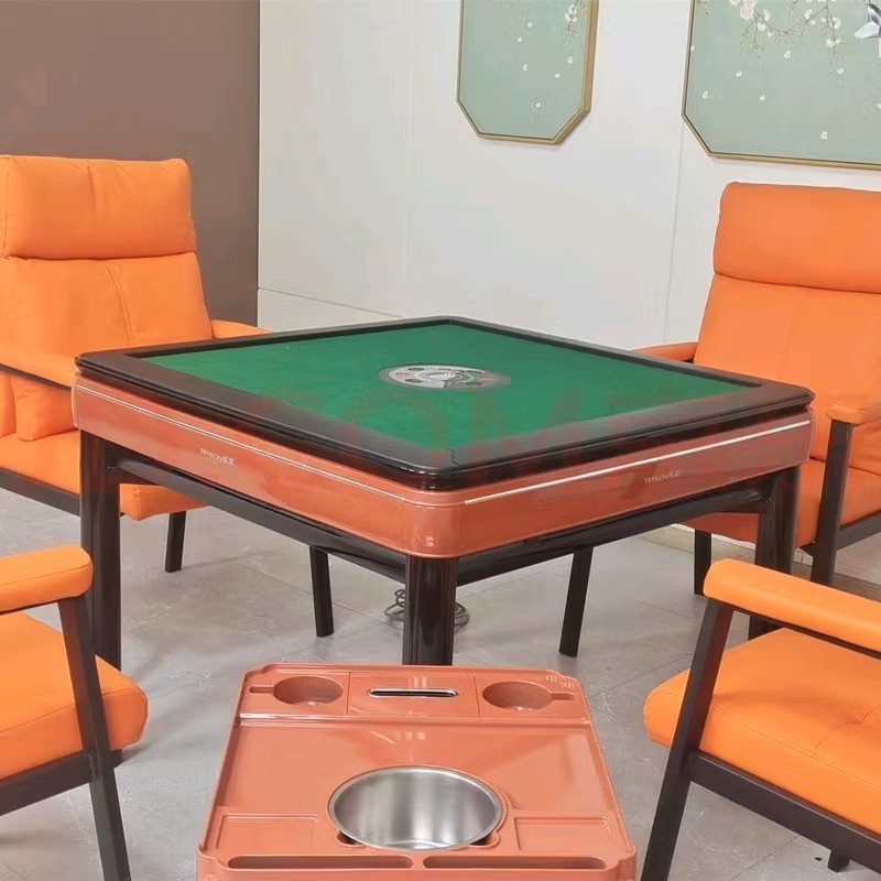 Automatic 4-Leg Mahjong Table with 44# Green & Blue Tile Sets