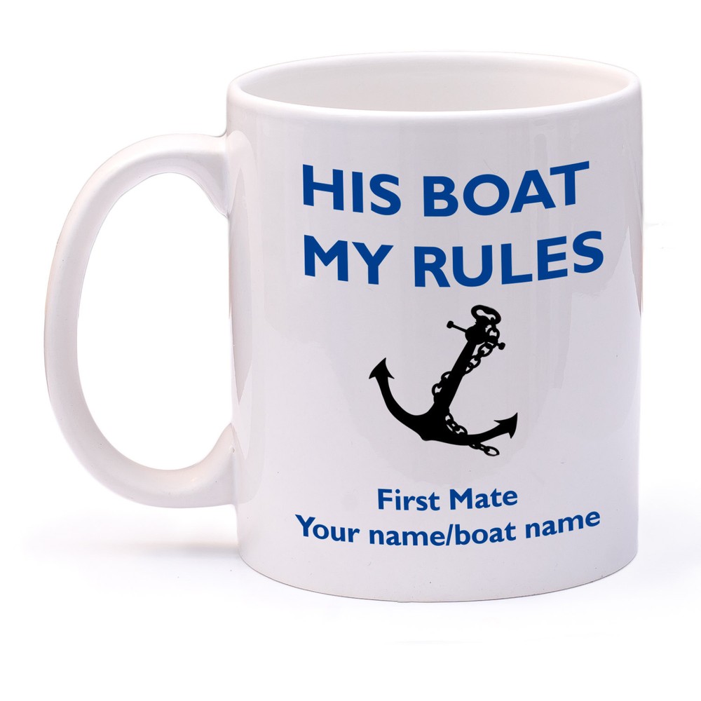 Personalised Boat Mug Narrow Boat Yacht Boat With Your Name Or Boat Name