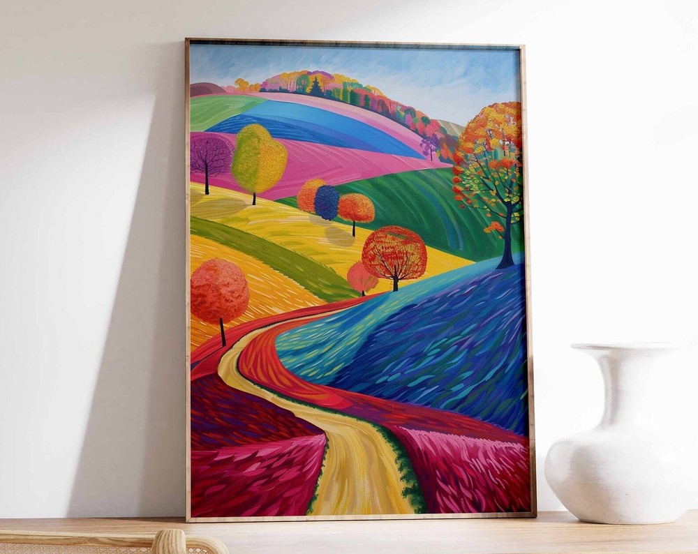 Mountain Wall Art Hill Poster Floral Print Botanical Art Fine Art Print