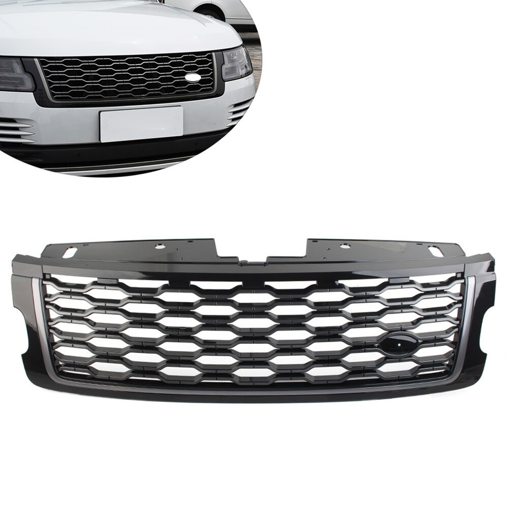 Front Bumper ABS Grille Grill Fit for Land Rover Range Rover 2018-2022 Grey Car