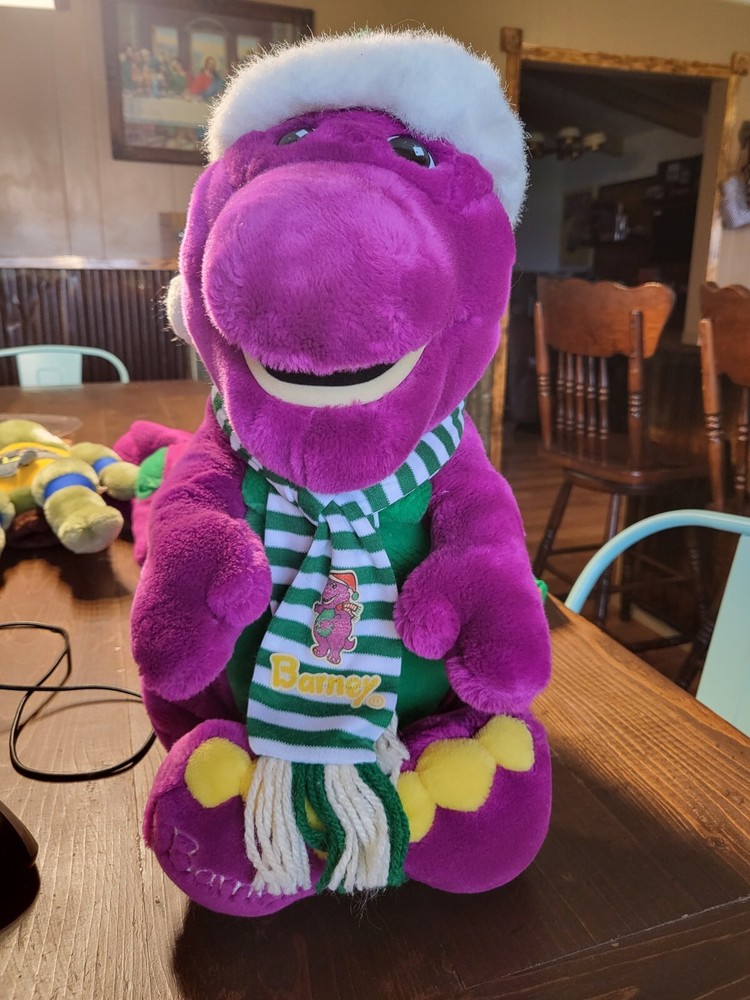 Vintage 1992 Plush Barney 16' Plush Christmas