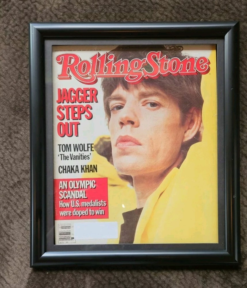 Mick Jagger framed Rolling Stone Magazine # 441 1985