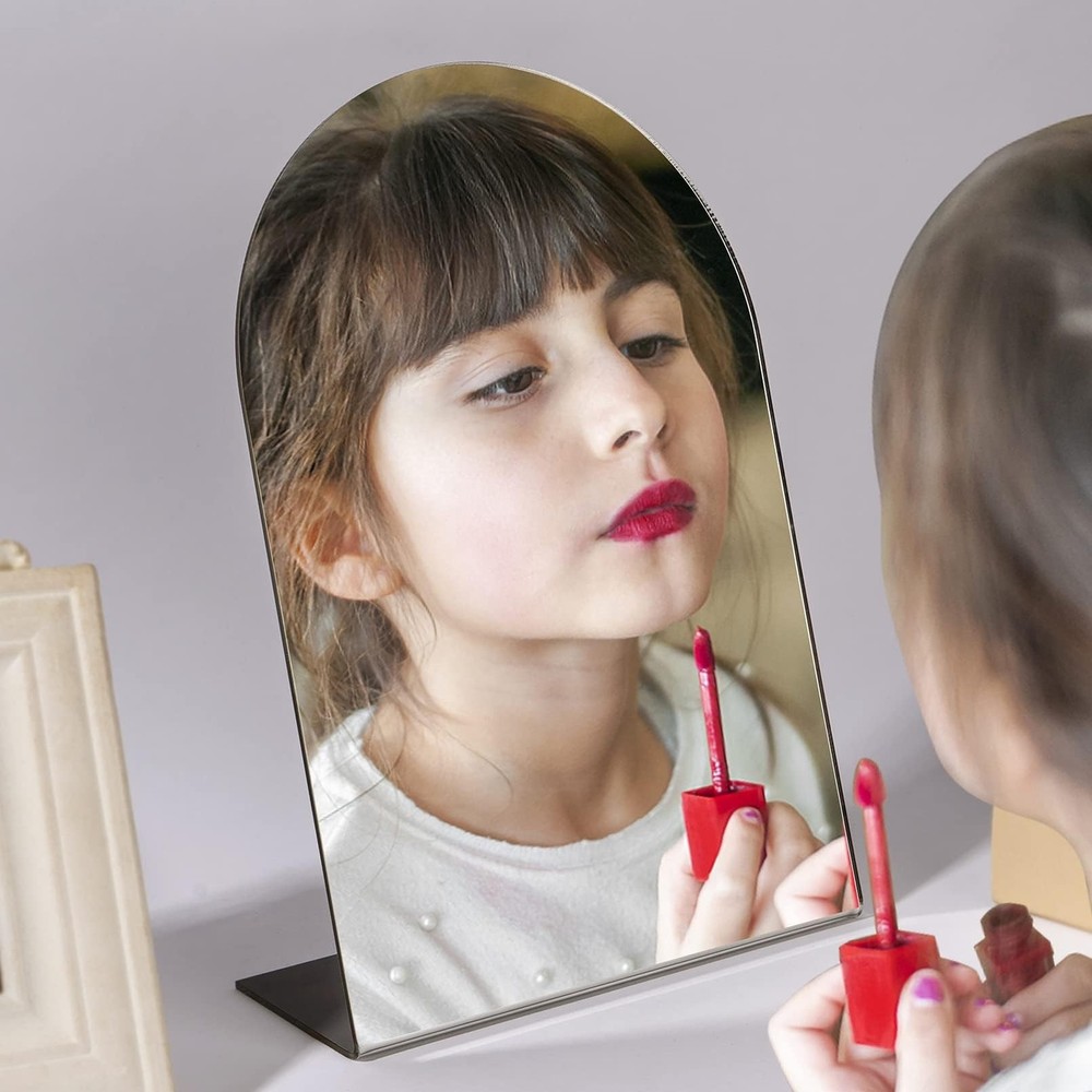 Table Mirror for Desk Vanity Mirror, Makeup Organizer Desk Mirror Shatterproo...