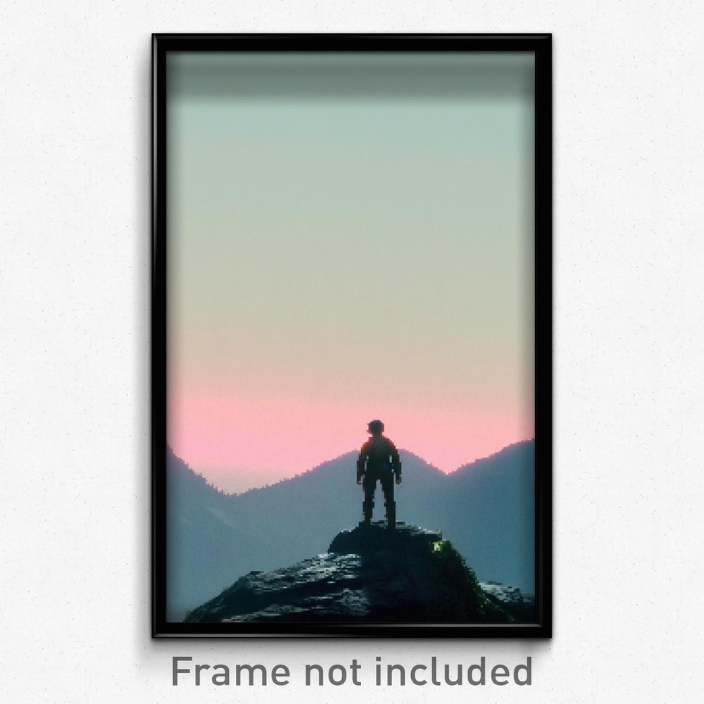 8-Bit Pixel Art Poster - Homely Summit Psychedelic Trippy Game Print