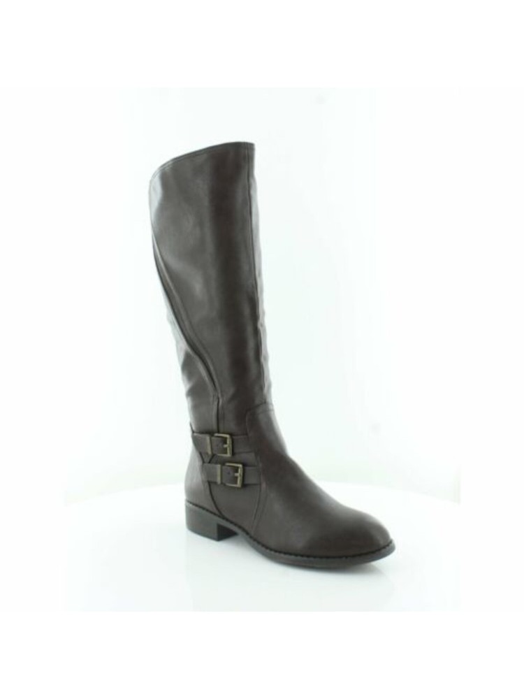 STYLE & COMPANY Womens Gray Double Strap Milah Almond Riding Boot 5.5 M