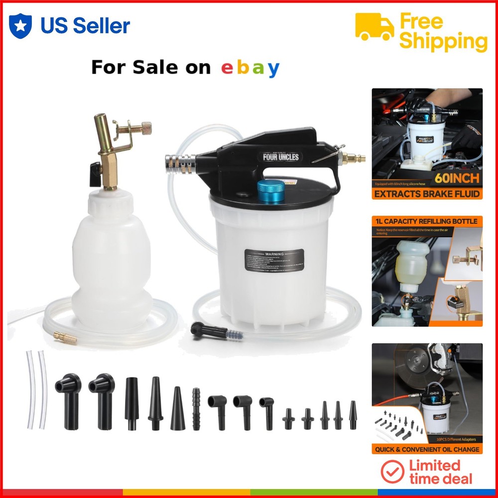 2L Vacuum Brake Fluid Extractor Kit for Auto Bleeding