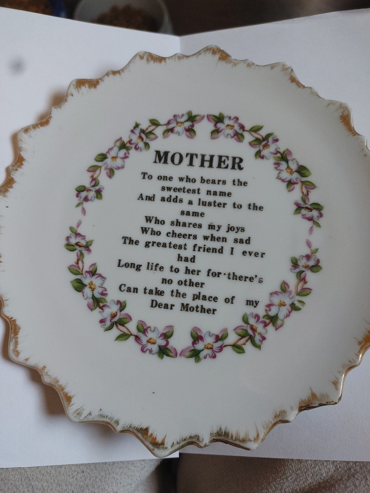 Mothers Day Gift Dogwood Tree Gold Trim Wall Plaque Decorator Plate Hanging Art-image