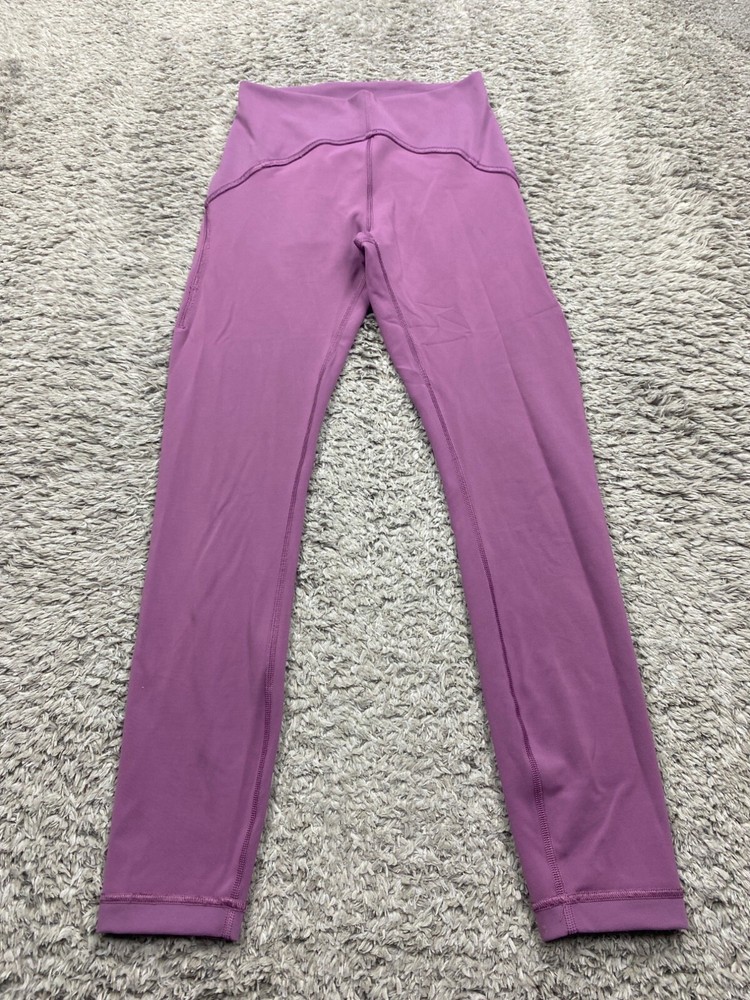 Lululemon Base Pace High Rise Crop 25” Leggings Women 4 Plum Purple Yoga Pants