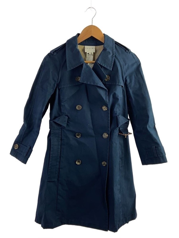 Celine Trench Coat/38/Cotton/Navy/2 8295/1358 7732