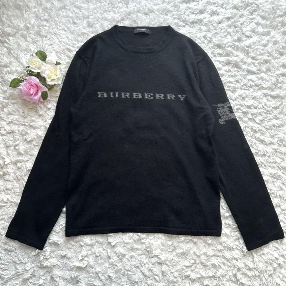 Burberry Black Label long sleeve knit with logo F/S from Japan