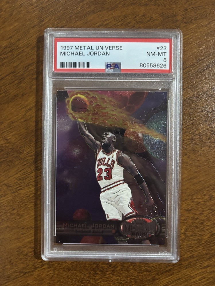 ✨ Michael Jordan 1997-98 Metal Universe #23 PSA 8 NM-MT BULLS HoF