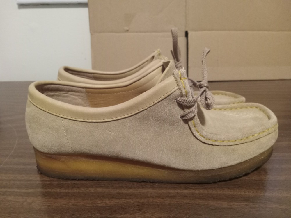 Clarks Originals Wallabee Tan Suede Lace Up Shoes Women's Sz 11 M Moc Toe 35395