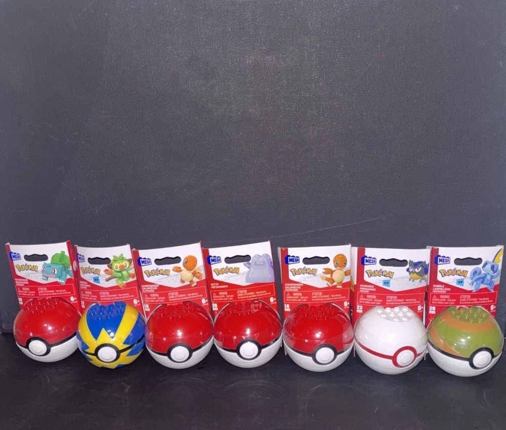 Seven (7) MEGA Construx Pokemon Poke Ball Series! 2021-2024 - BRAND NEW