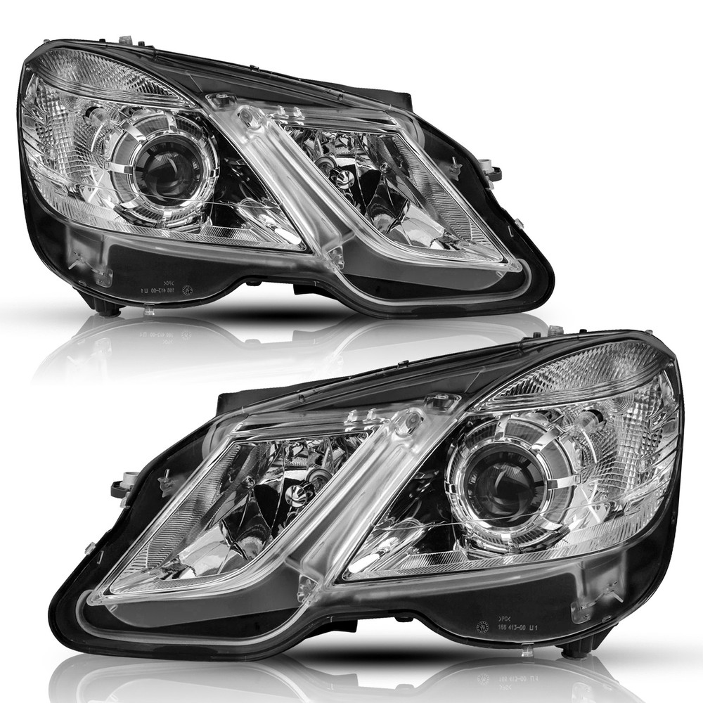 For 2010-2013 Mercedes Benz W212 E350 E550 Halogen Headlights Headlamps Pair L+R