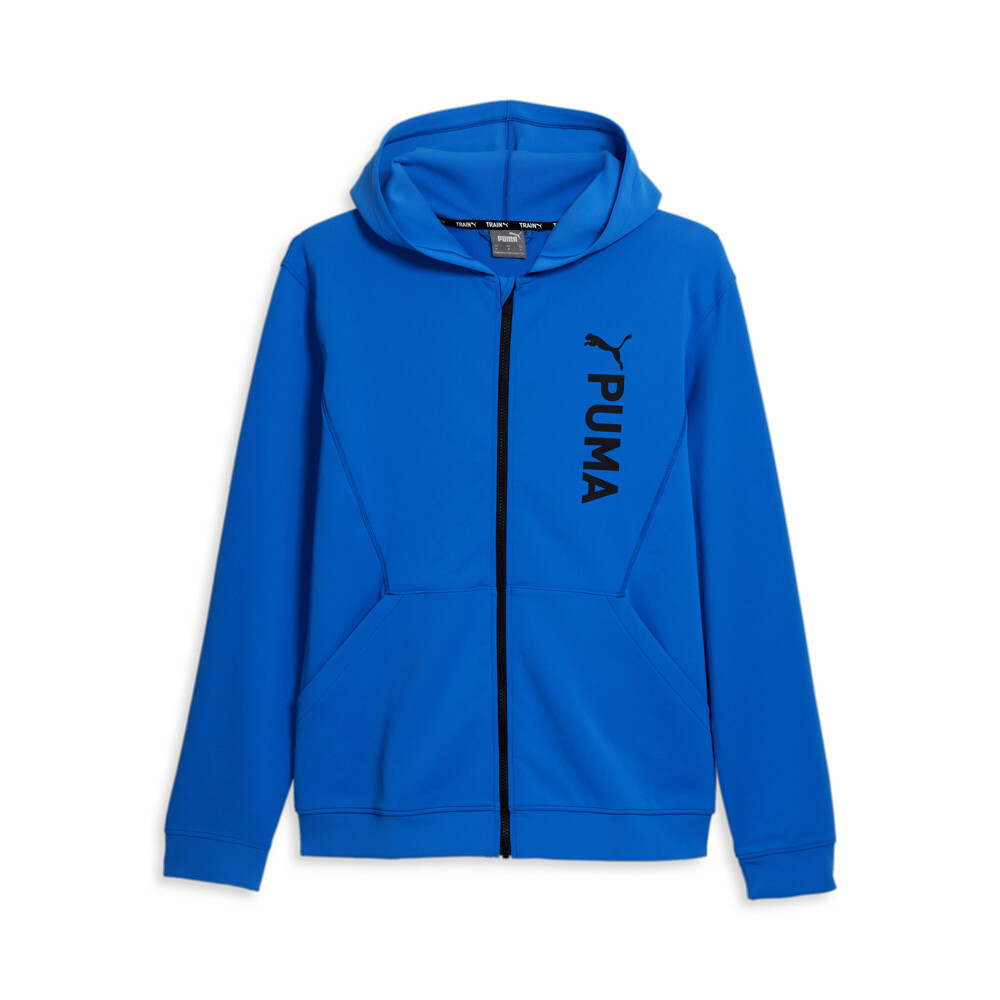 Puma Fit Double Knit FullZip Hoodie Mens Blue Casual Outerwear 52388546
