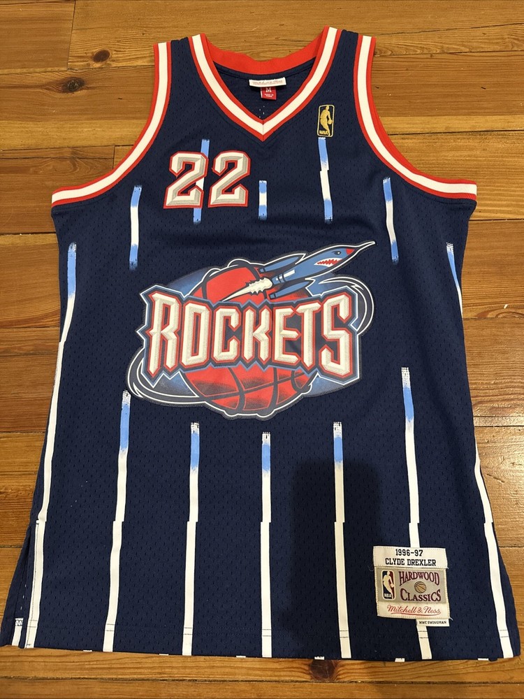 Vintage 1996-97 Mitchell & Ness Clyde Drexler Rockets Jersey Size Medium Classic NBA