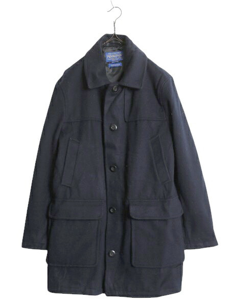 Men's 90S Pendleton Wool Half Coat Old Jacket Heavy Cashmere Soutien Collar