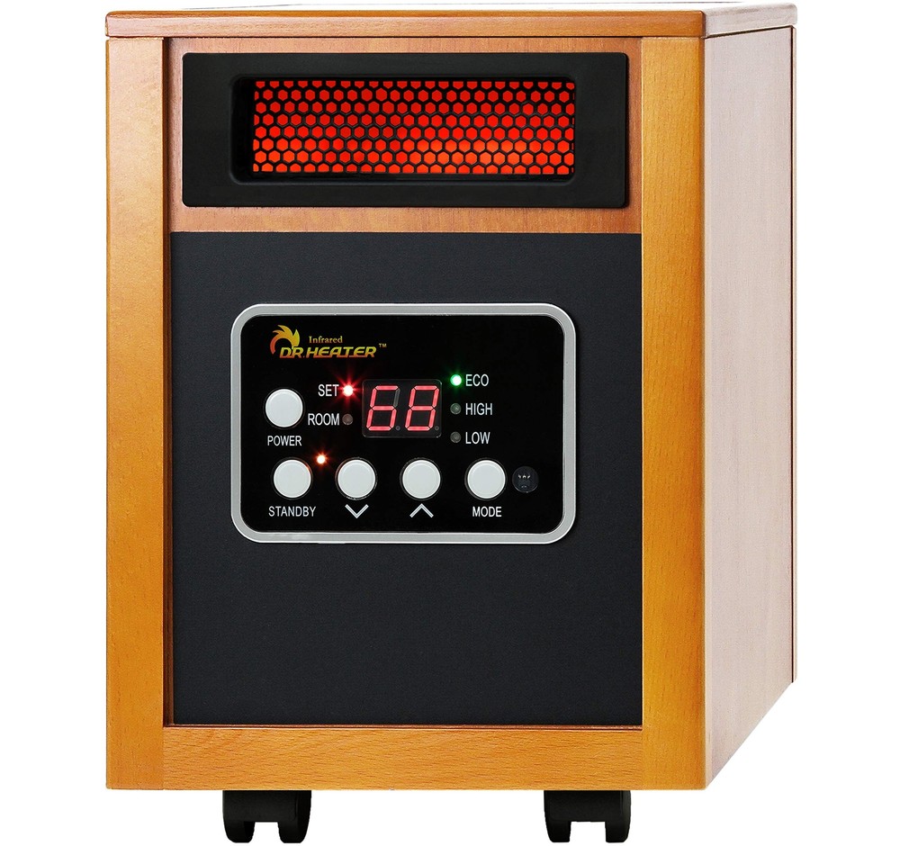 Dr Infrared Heater Portable Space Heater, Original, 1500-Watt, Cherry (Pack o...