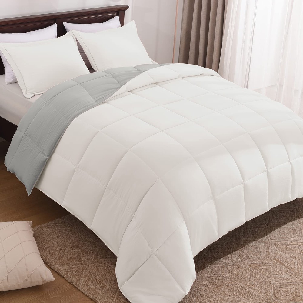 Queen Comforter Set - Fluffy Comforter Queen Set for All Seasons - Reversible...