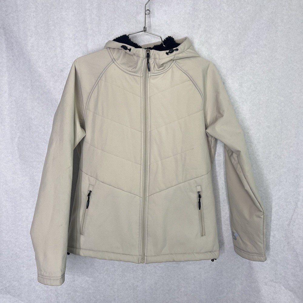 New balance, softshell, hooded fleece line jacket size small