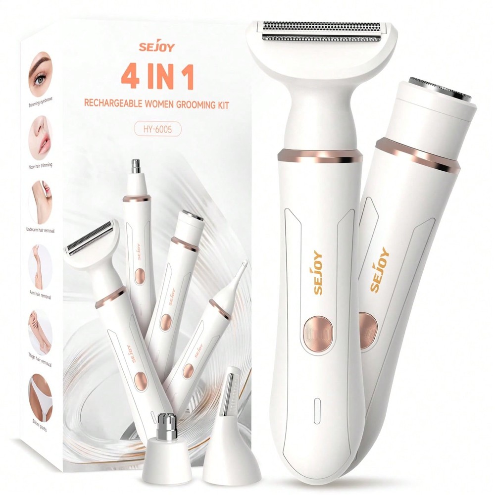 4-in-1 Electric Trimmer for Painless Hair Beard Body Grooming