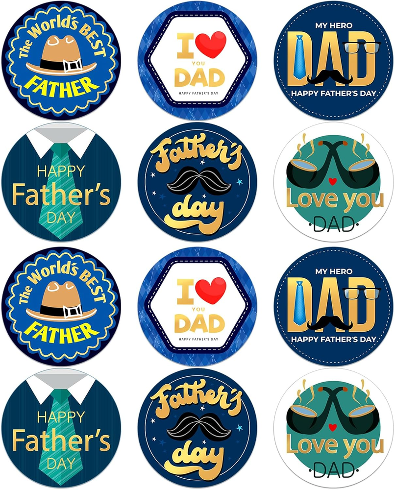 Happy Fathers Day Stickers - 36PCS 1.5