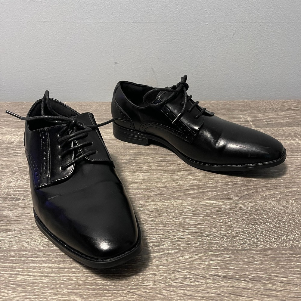 Stacy Adams Kids Kalvin Plain Toe Oxford Boys 6M Black Dress Shoes Formal Shiny