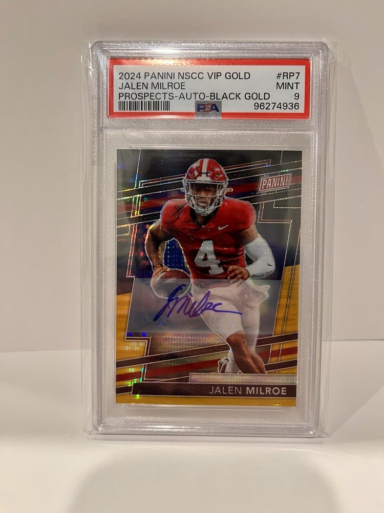 Jalen Milroe 2024 National VIP Black Gold Pulsar Auto Jersey Match 4/5!